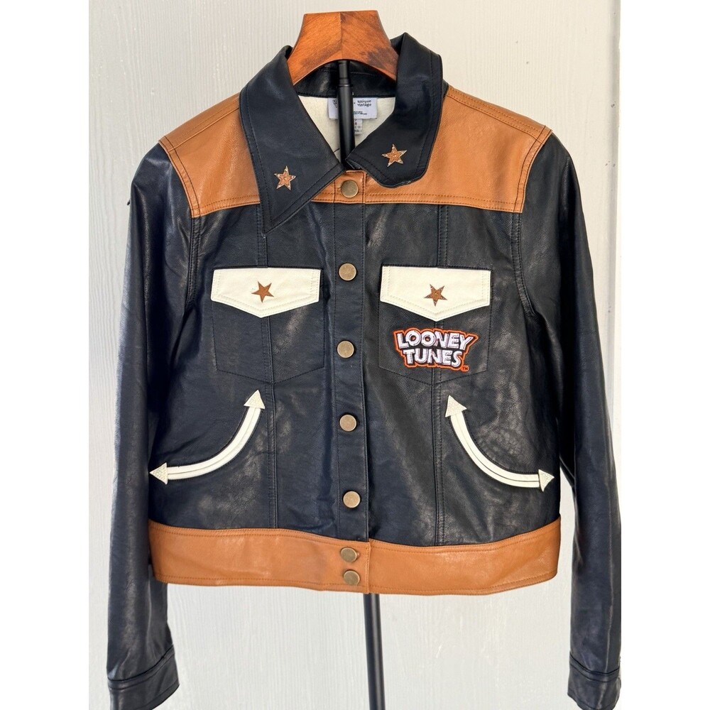 Looney Tunes x Unique Vintage Yosemite Sam Faux Leather Western Jacket M 6-8